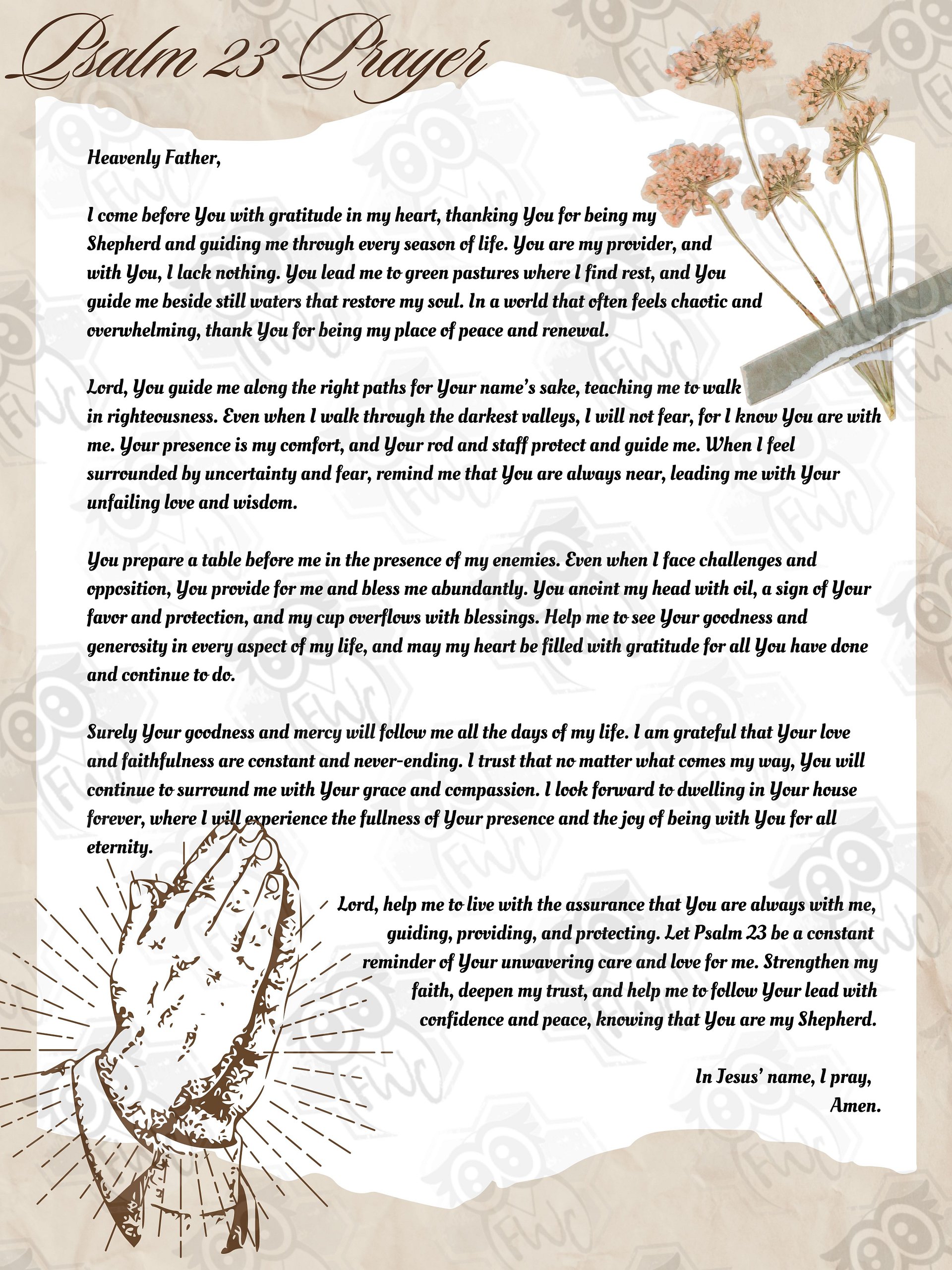 Psalm 23 Prayer product image (1)