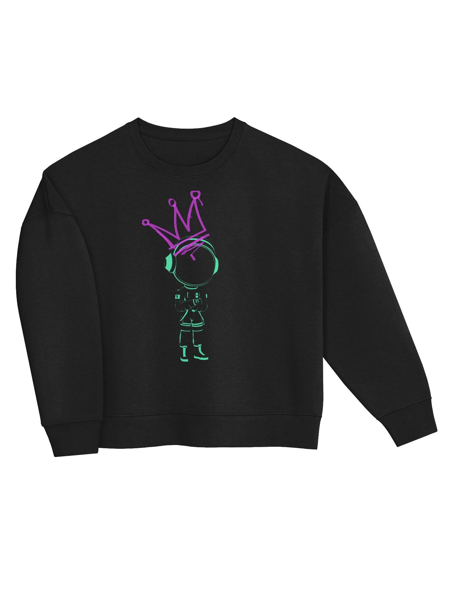 Neon Crown Graffiti Urban Martian Ladies Cropped Sweatshirt product image (3)