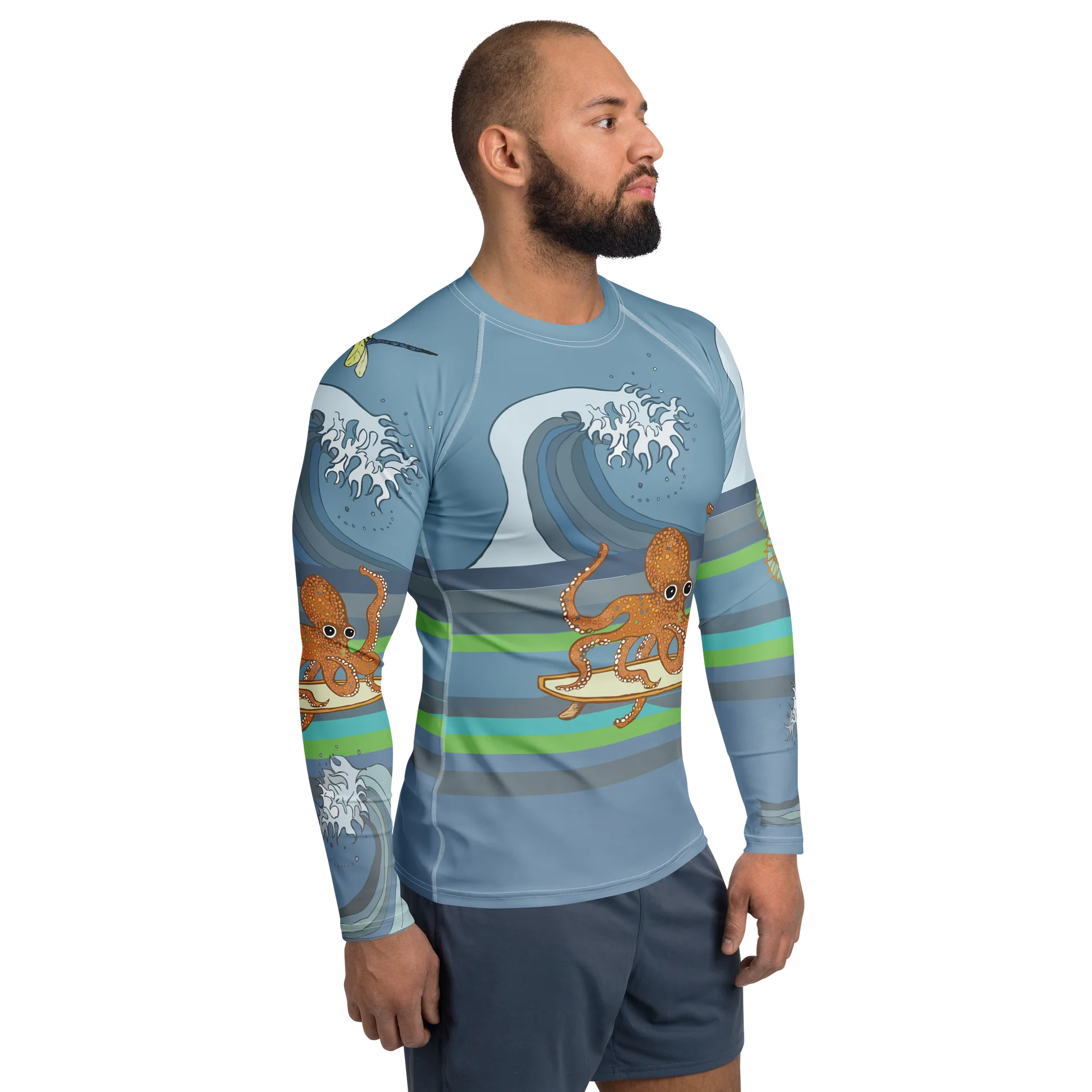 Octopus Waves Men's rash guard product image (4)