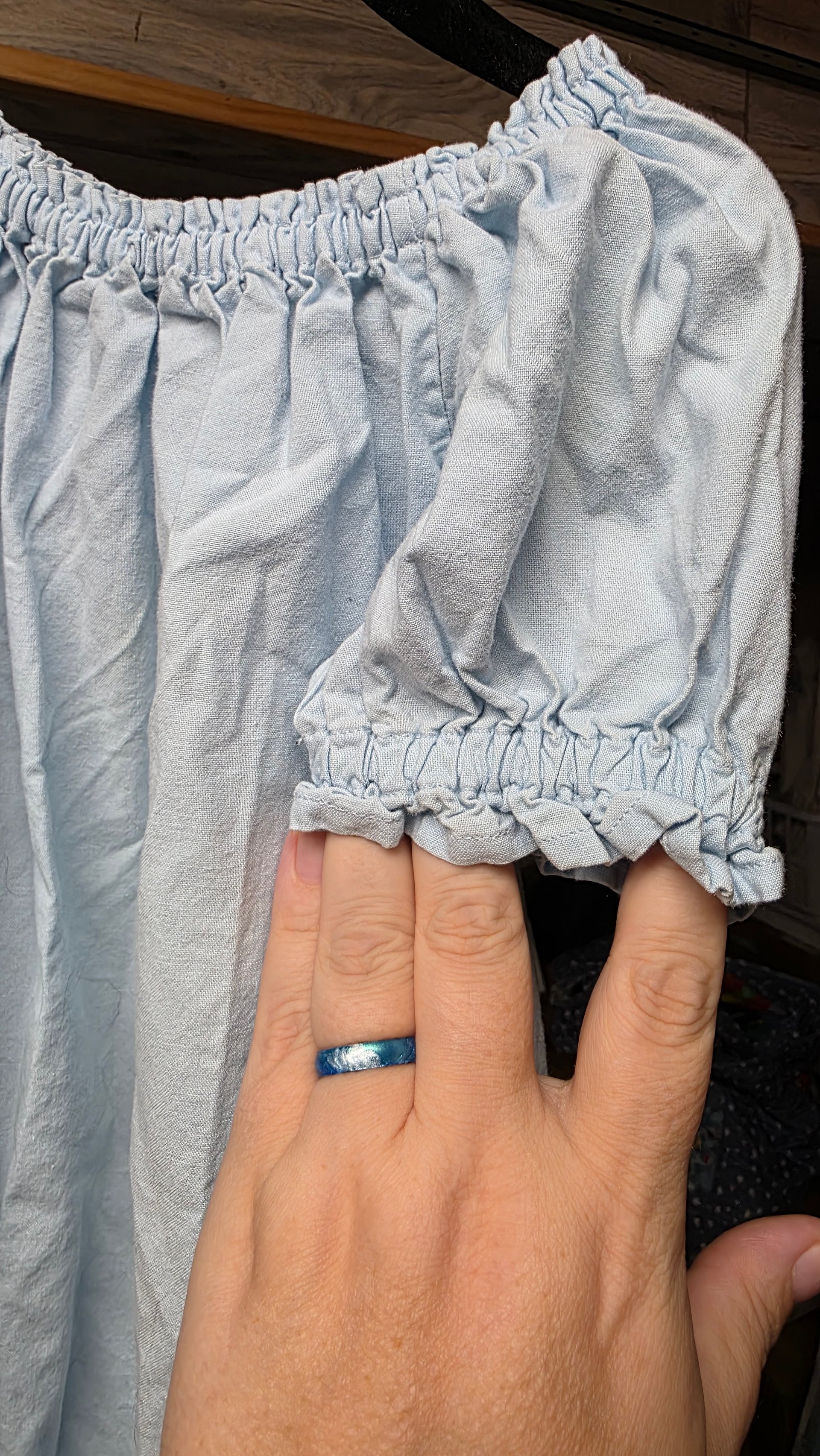 HANDMADE - Size 4 - USED - Blue peasant dress product image (2)
