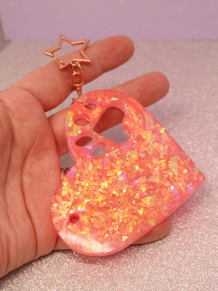 Holo Heart with Paw Keychain product image (1)