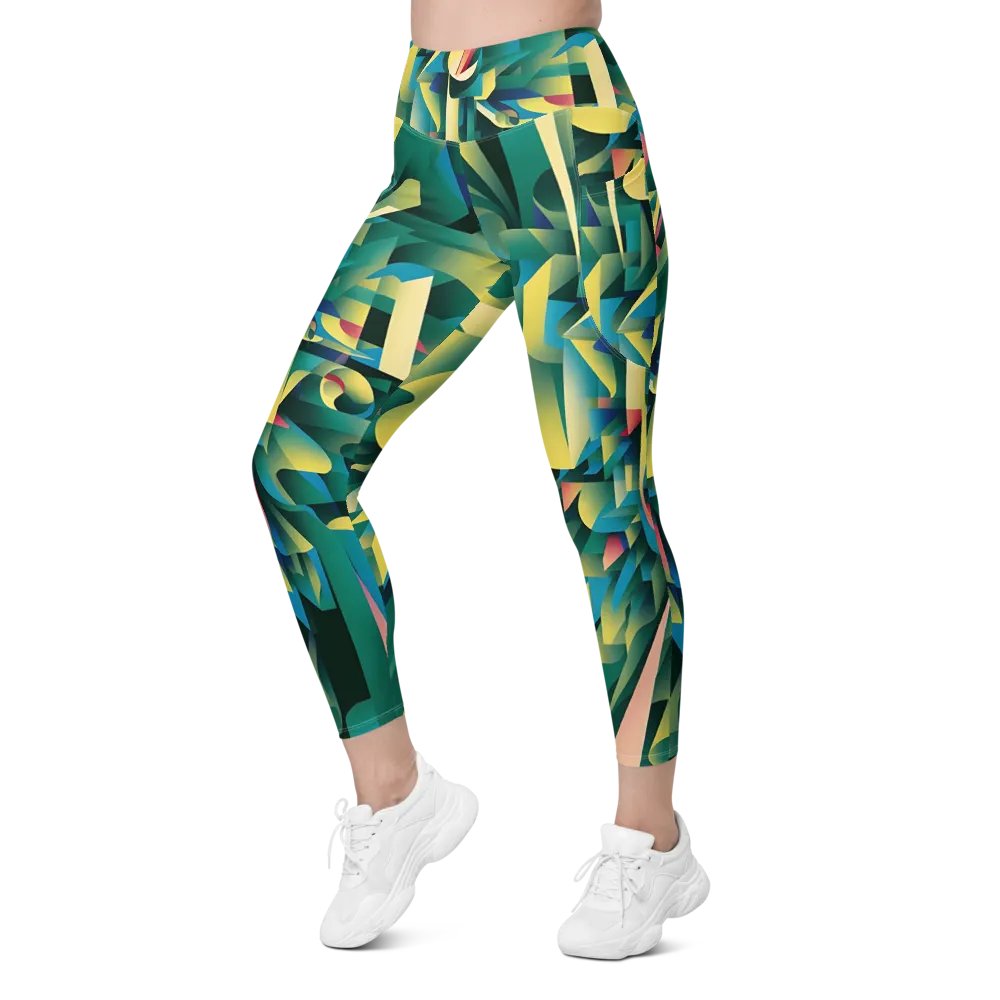Abstract Lithographic Pattern Design Leggings with pockets - V8 product image (8)