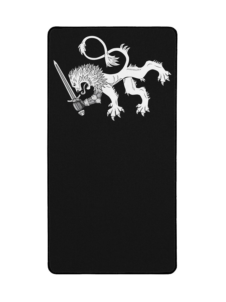 Desk Mat 15.5" x 31.5" Black with White Lion product image (2)