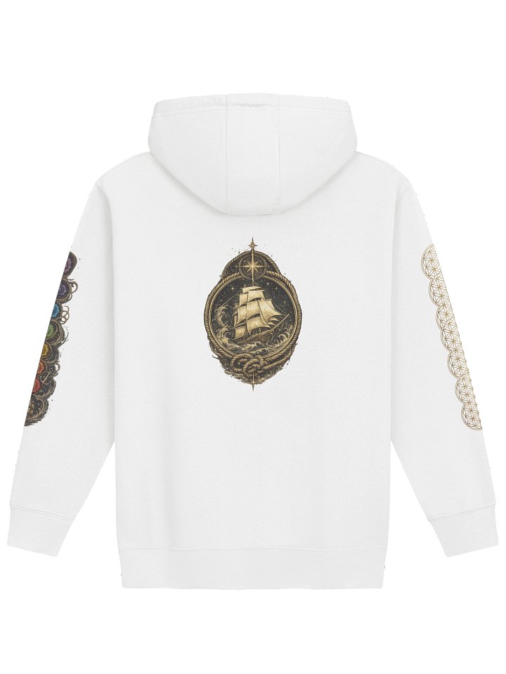 White OG Chakra & Flower of Life Hoodie product image (2)