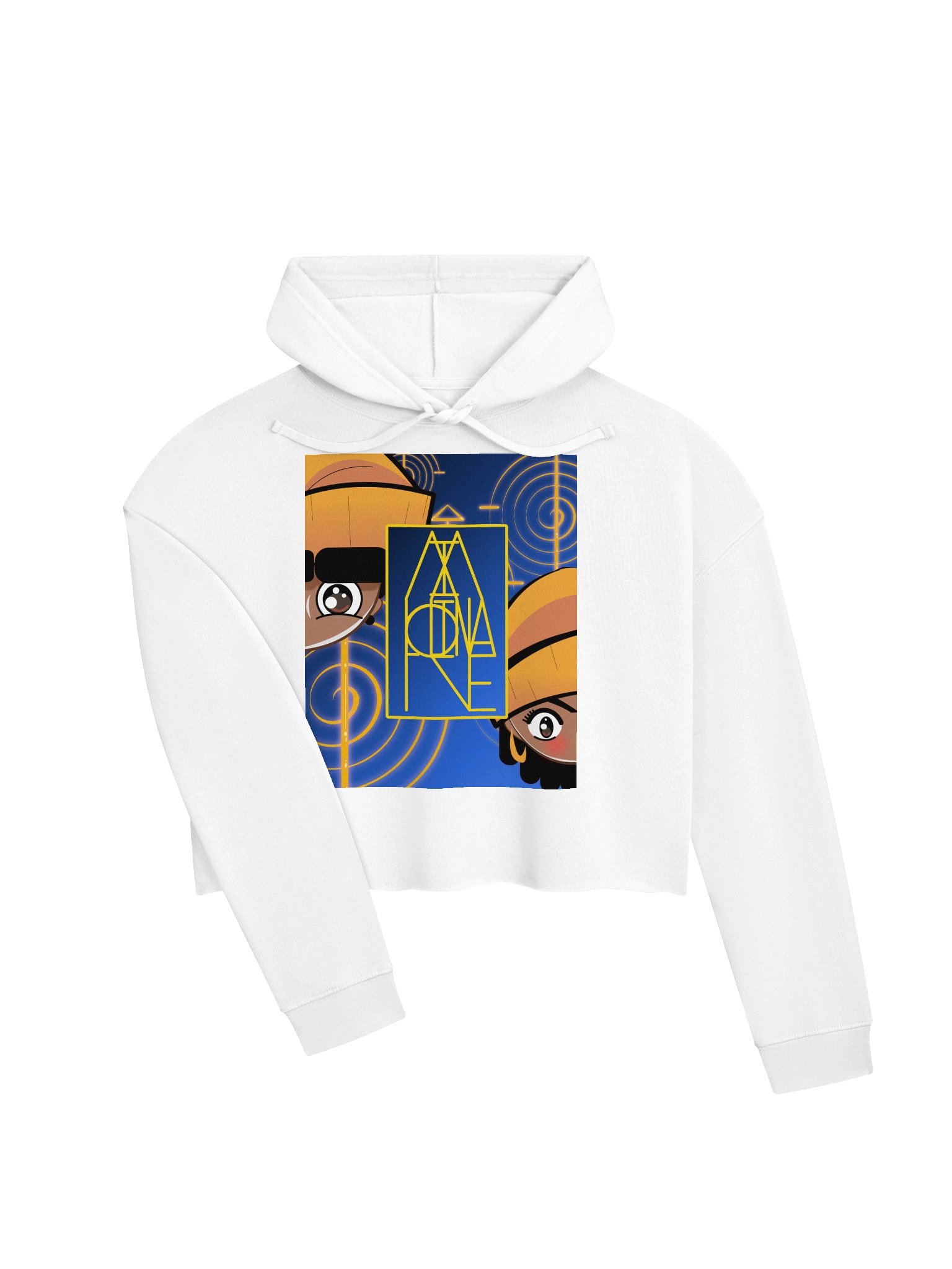 Neon Pixelated Water Element Crop Hoodie product image (6)