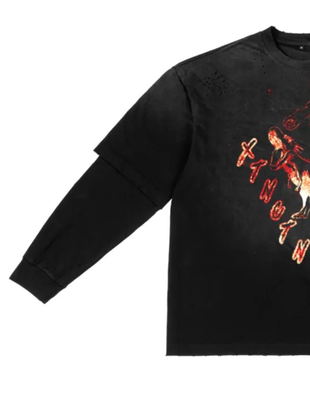 Sunfade Hand-Frayed Faux Two-Piece T-Shirt product image (1)