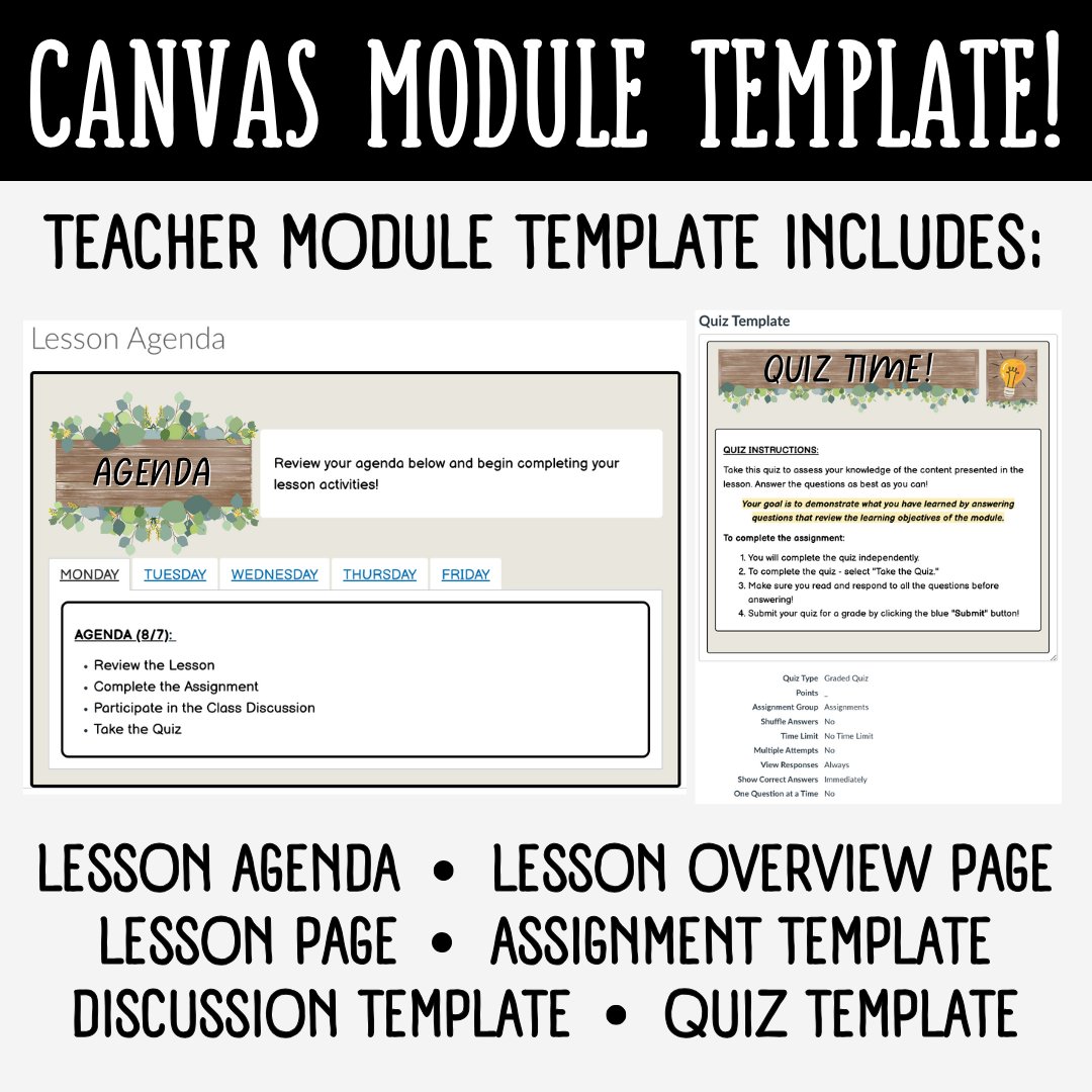 Canvas LMS Template - COURSE BUNDLE - Eucalyptus Farmhouse - 100% Customizable product image (8)