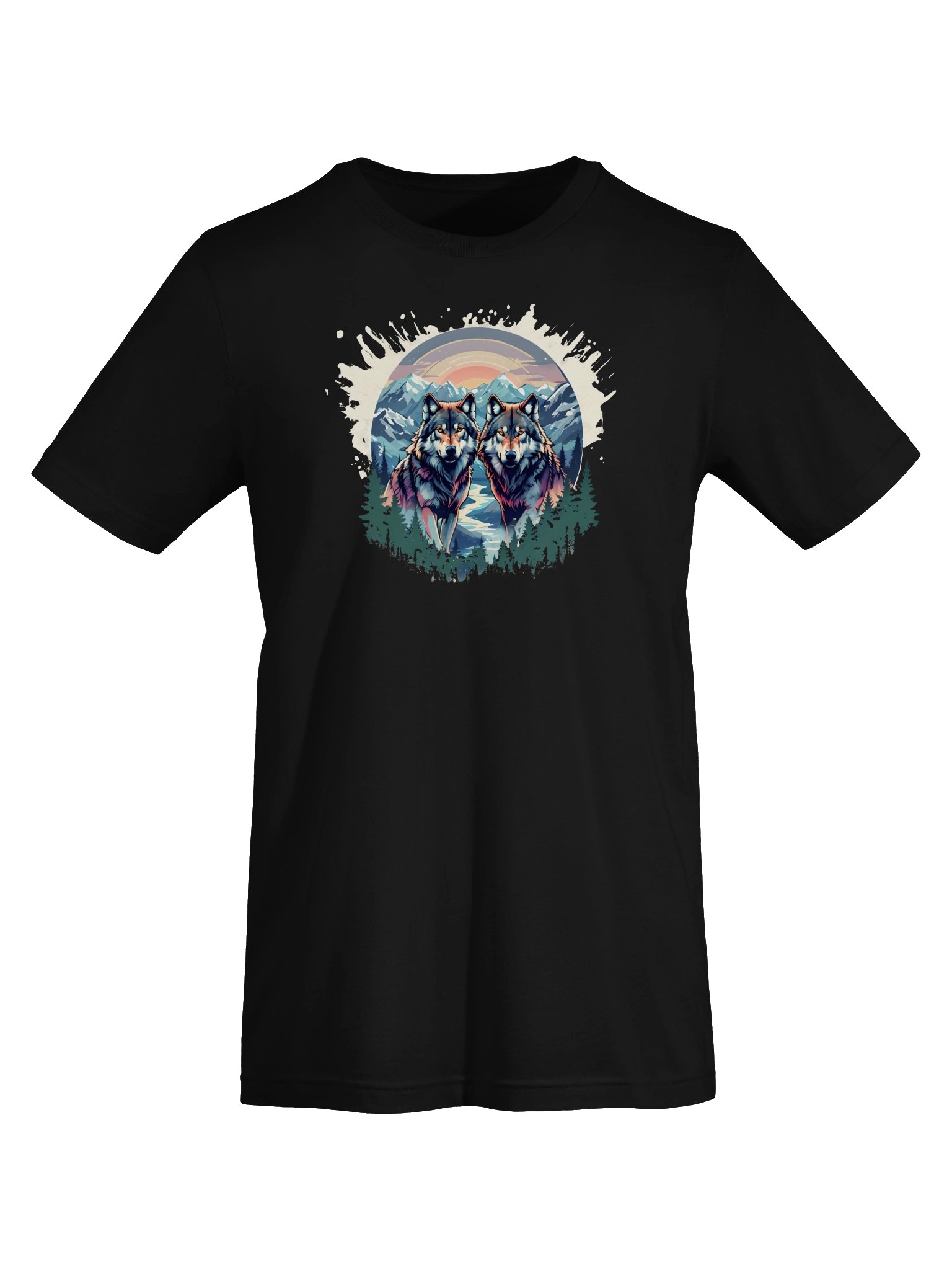 Twin Wolves Sunset Mountain Tee product image (8)