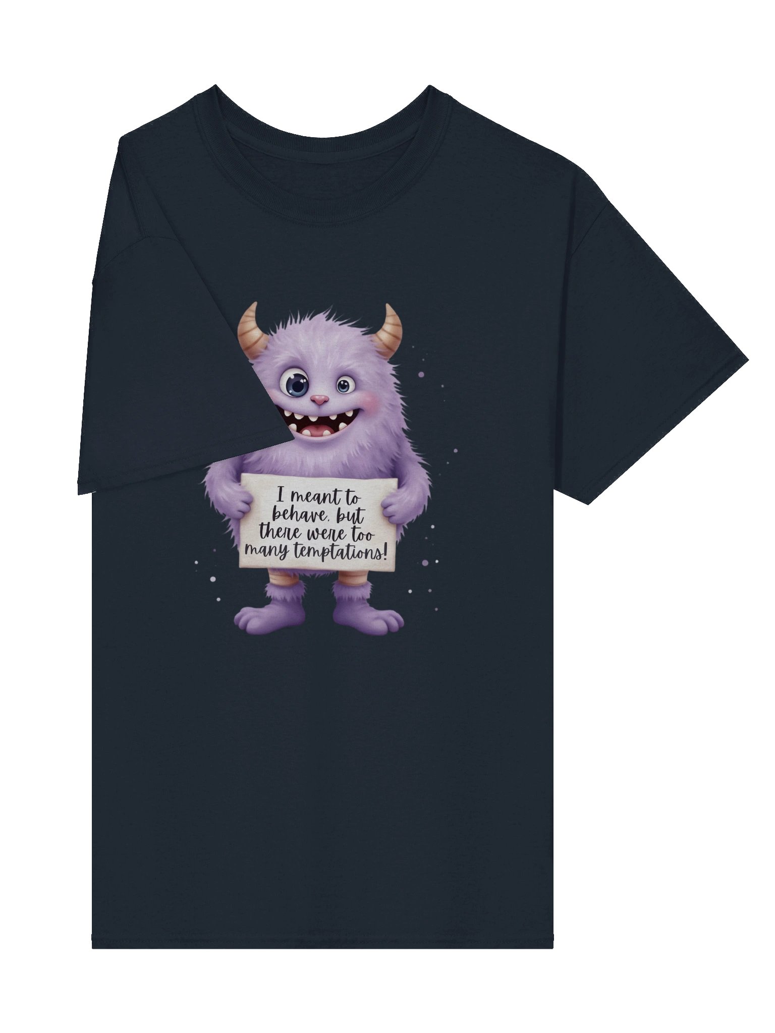 Purple Monster "Too Many Temptations" Sarcastic Tee | Funny Confession Shirt for Women | Relatable Humor Apparel product image (8)