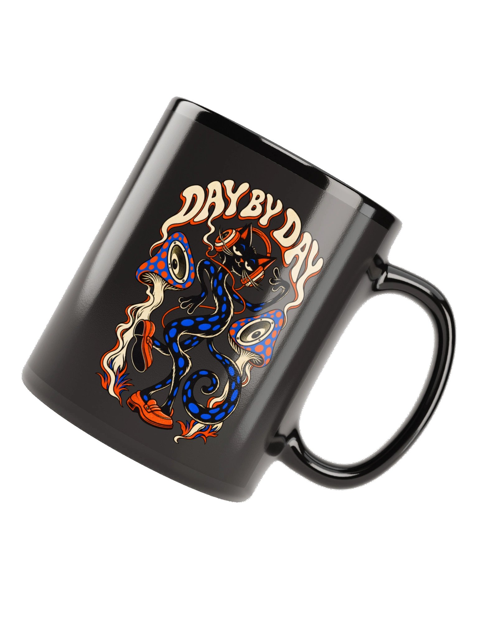 DAY BY DAY Psychedelic Cat Music Studio Mug product image (11)