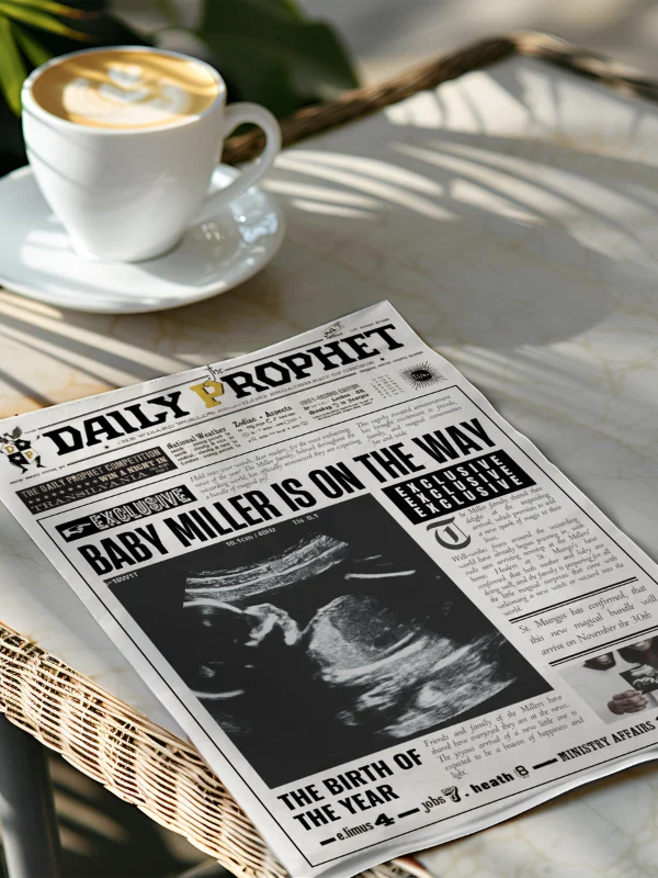 Magical Baby Announcement Newspaper 100% Customizable Template Bundle product image (4)