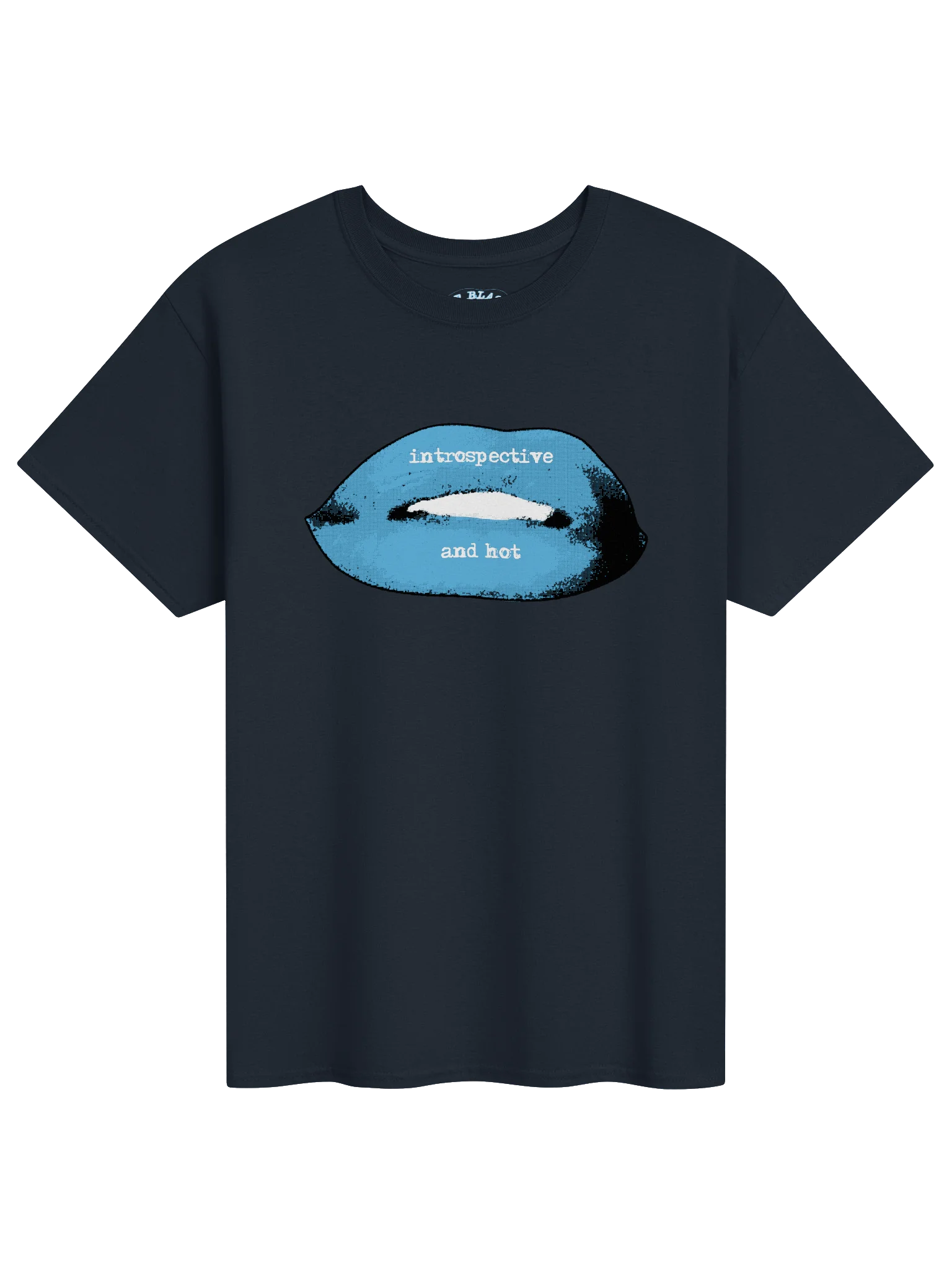 Blue and Navy Hot and Introspective Lips Tee product image (1)