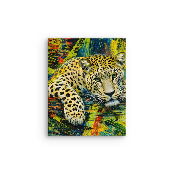 Vibrant Predator: Leopard in an abstract burst of color Sleek Slim Canvas Art product image (10)