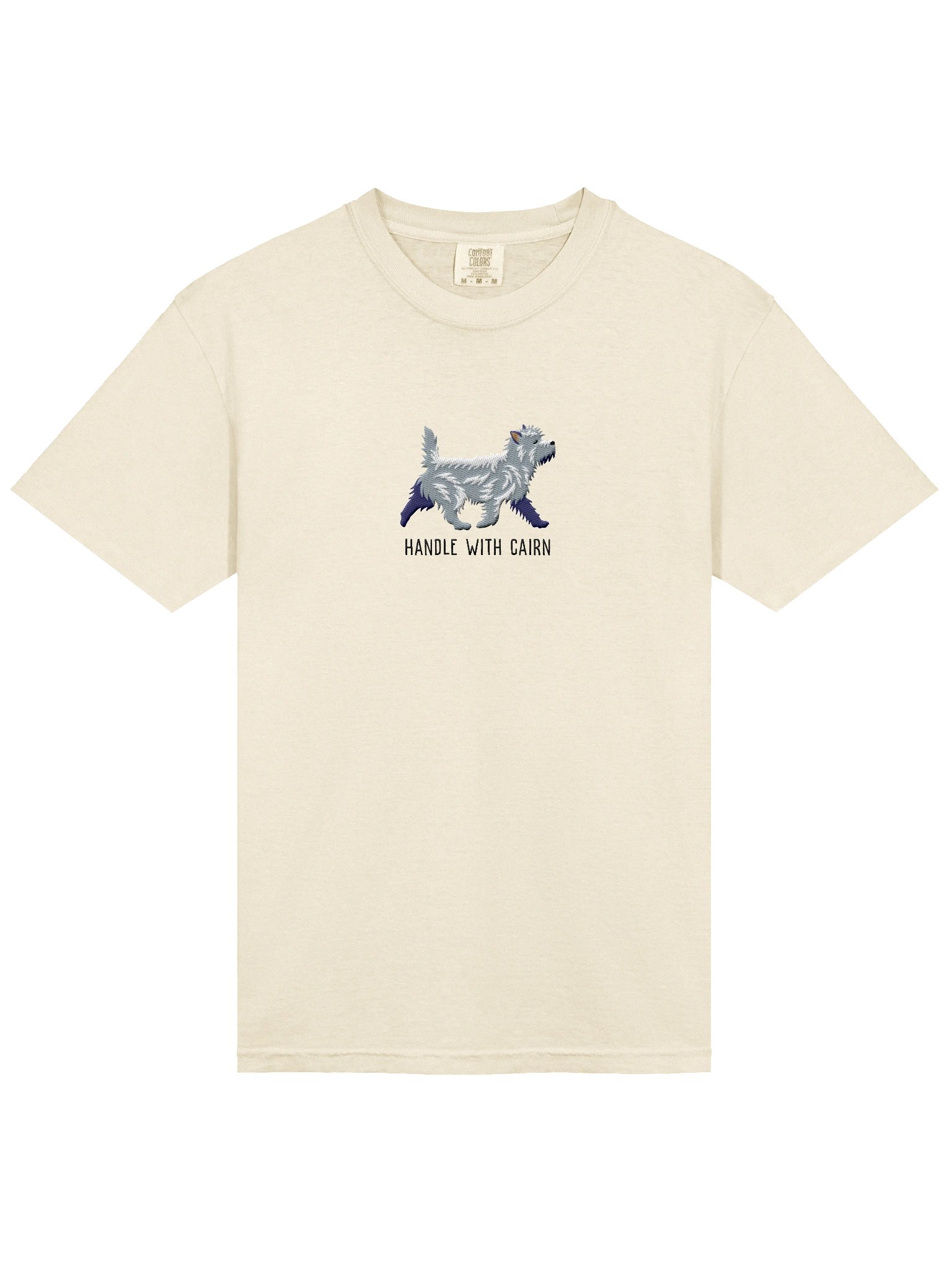 Handle with Cairn T-Shirt(Embroidered) of a Cairn Terrier(Blue) product image (6)