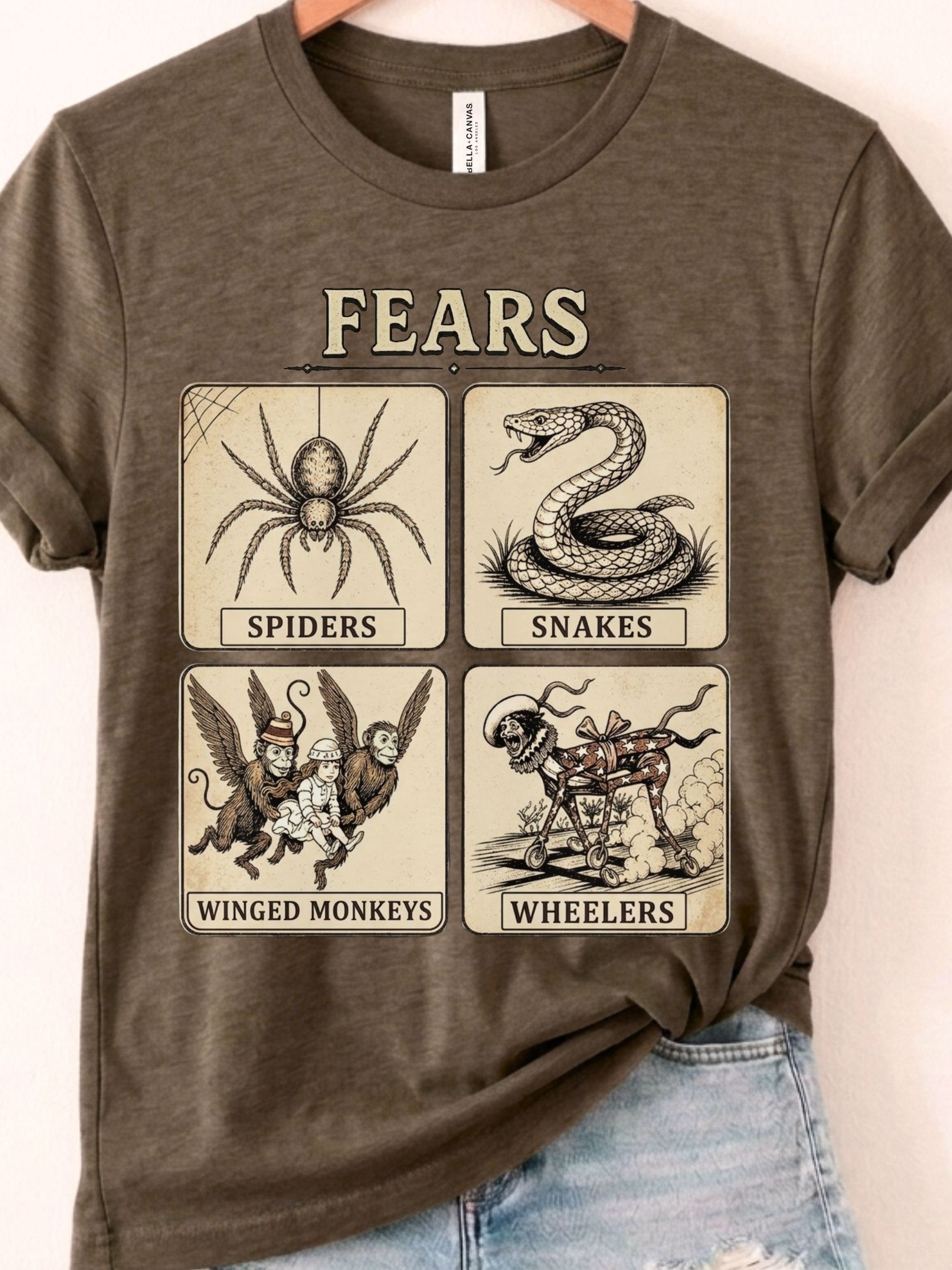 Winged Monkeys & Wheelers from Oz Tee, Funny Nostalgic "Fears" Shirt for Classic Oz Lovers product image (1)