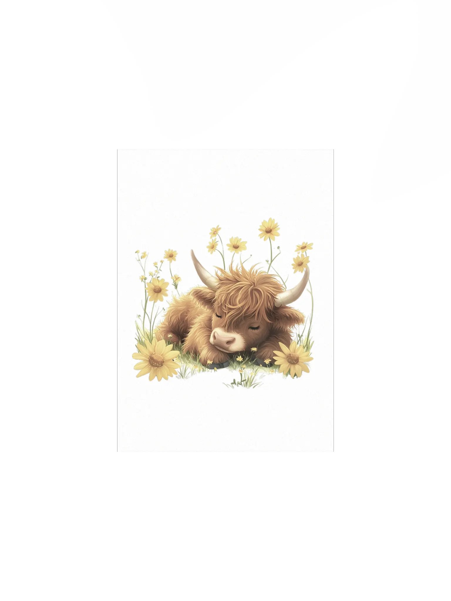Highland Cow Yellow Wildflower Nursery Print product image (2)