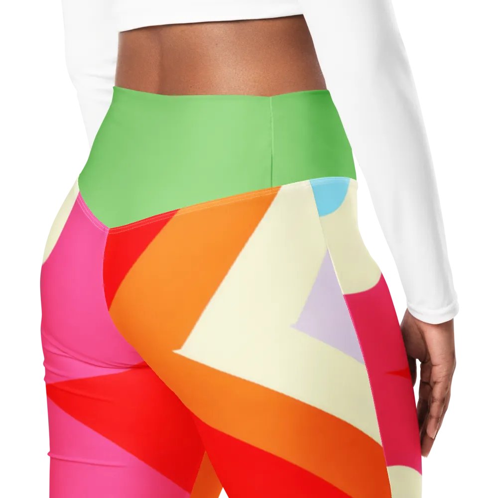 Retro Fuchsia/Orange Sherbet Flared Leggings product image (6)