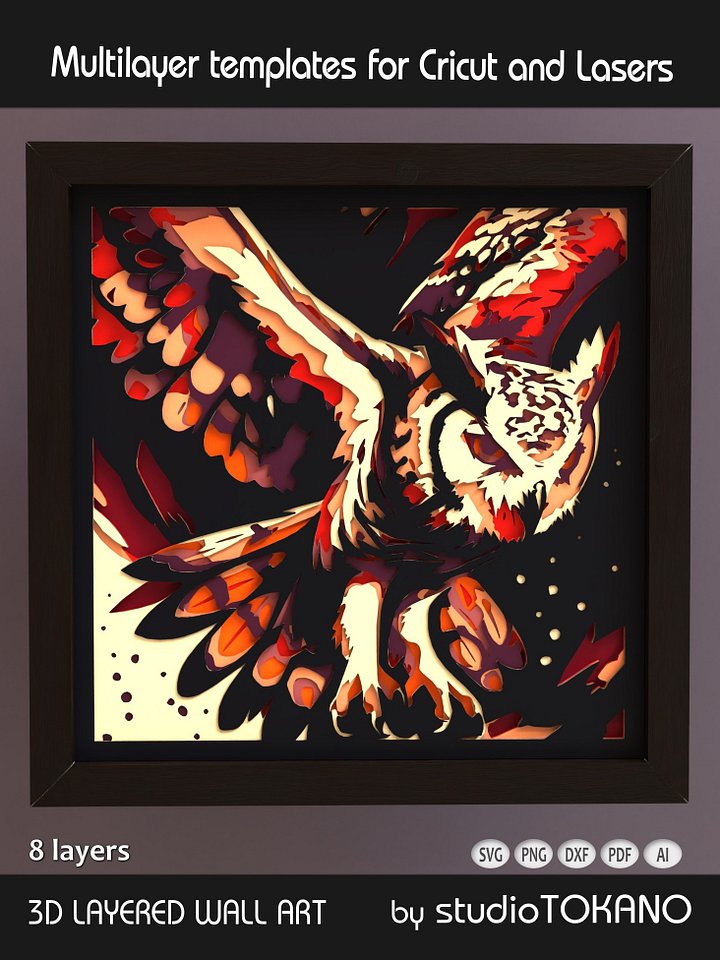 Owl Multi layered Shadowbox product image (1)