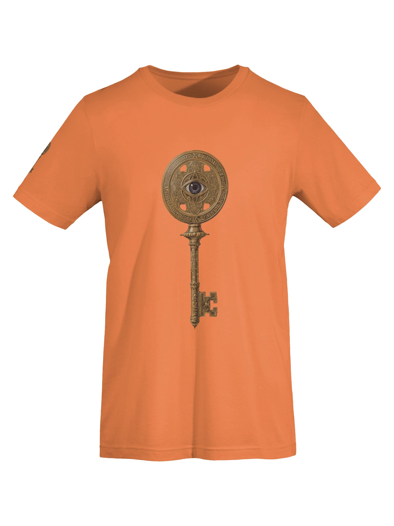 The Gatekeeper’s Key Classic T-Shirt – Front & Right Shoulder Print | Burnt Orange | Bella+Canvas 3001 product image (7)