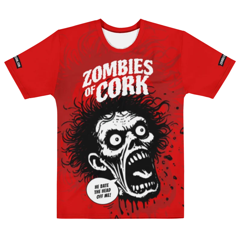 Zombie Floating Head Allover Print T-Shirt (Blood Red Version) product image (6)
