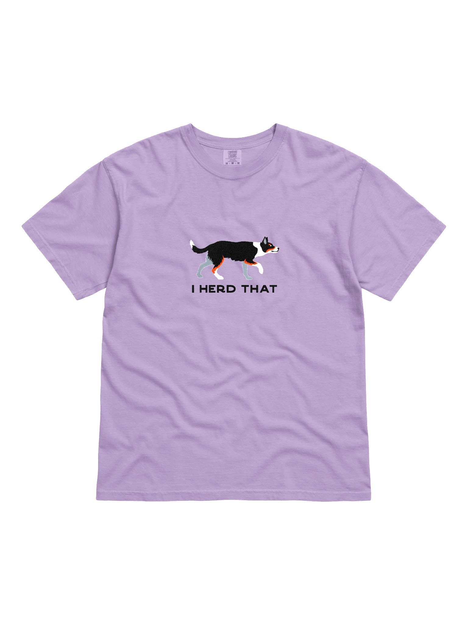 I Herd That T-Shirt(Embroidered) of a Smooth-Coated Border Collie(Tricolor) product image (4)