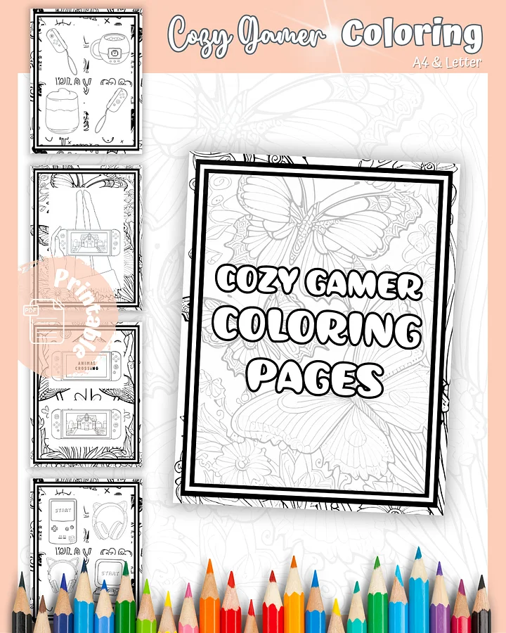 Cozy Up and Color - Cozy Gamer Coloring Pages product image (1)