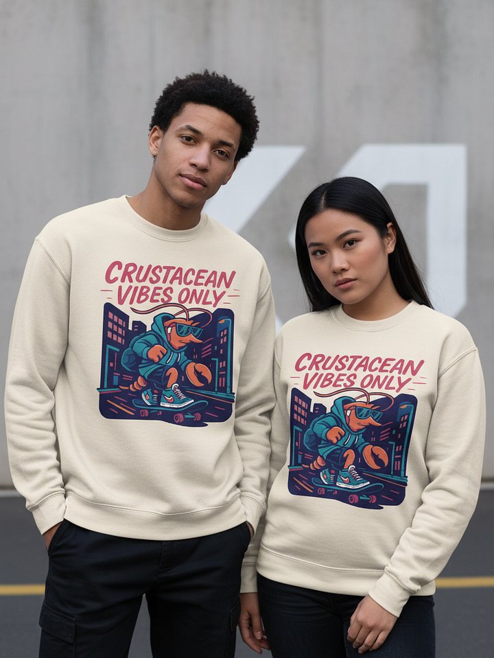 Crustacean Vibes Only Sweatshirt | Cool Lobster Streetwear Design Pullover product image (1)