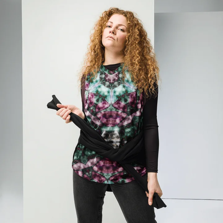 Bohemian 6 Pointed Madala Pink and Teal/ All-Over Print Recycled Unisex Basketball Jersey by Sublicolor product image (1)