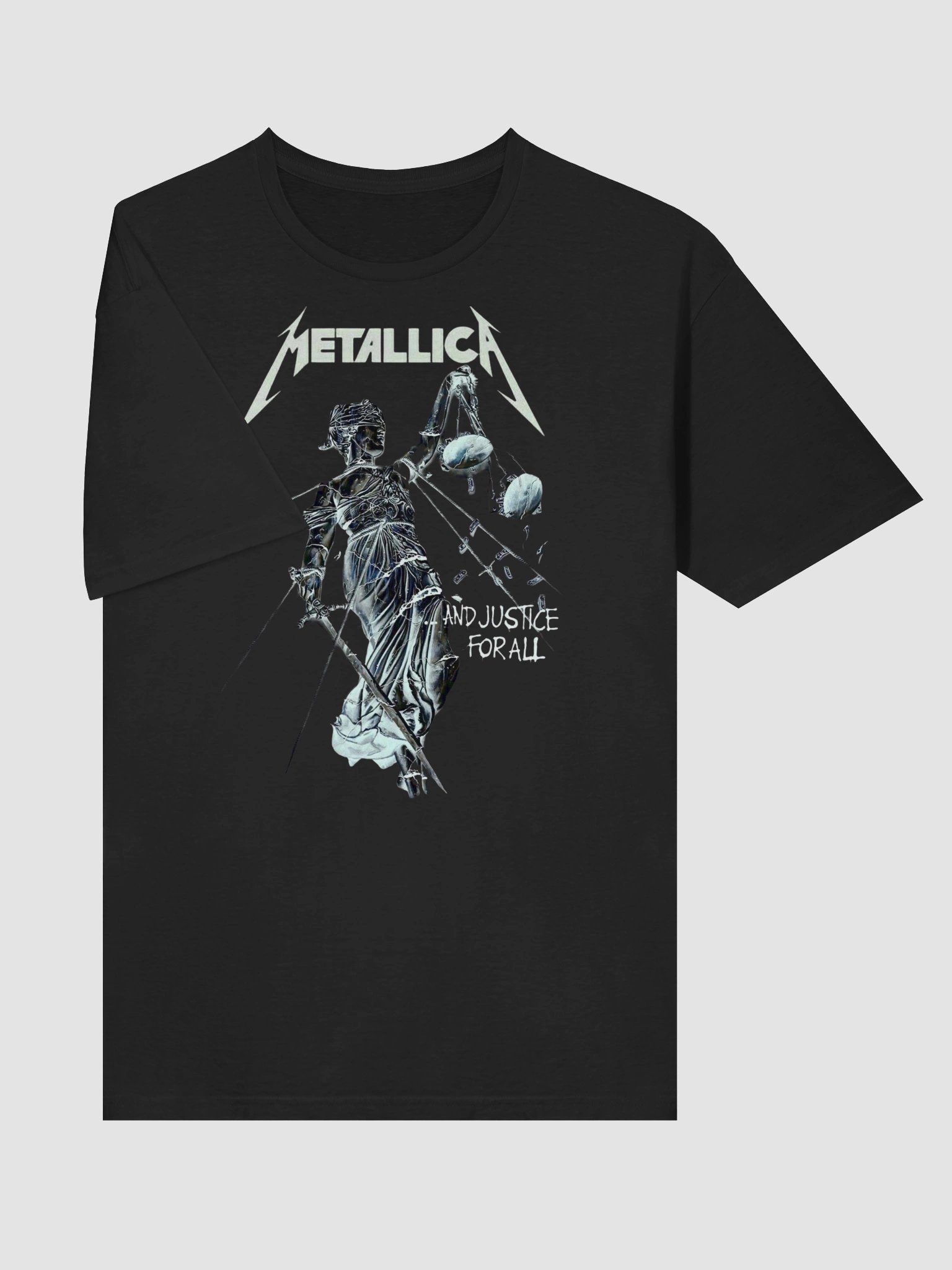 Metallica And Justice For All T-Shirt Lady Justice Album Art | Dark Grey Heavy Metal Graphic Tee | 1988 Thrash Metal Collector Shirt product image (4)