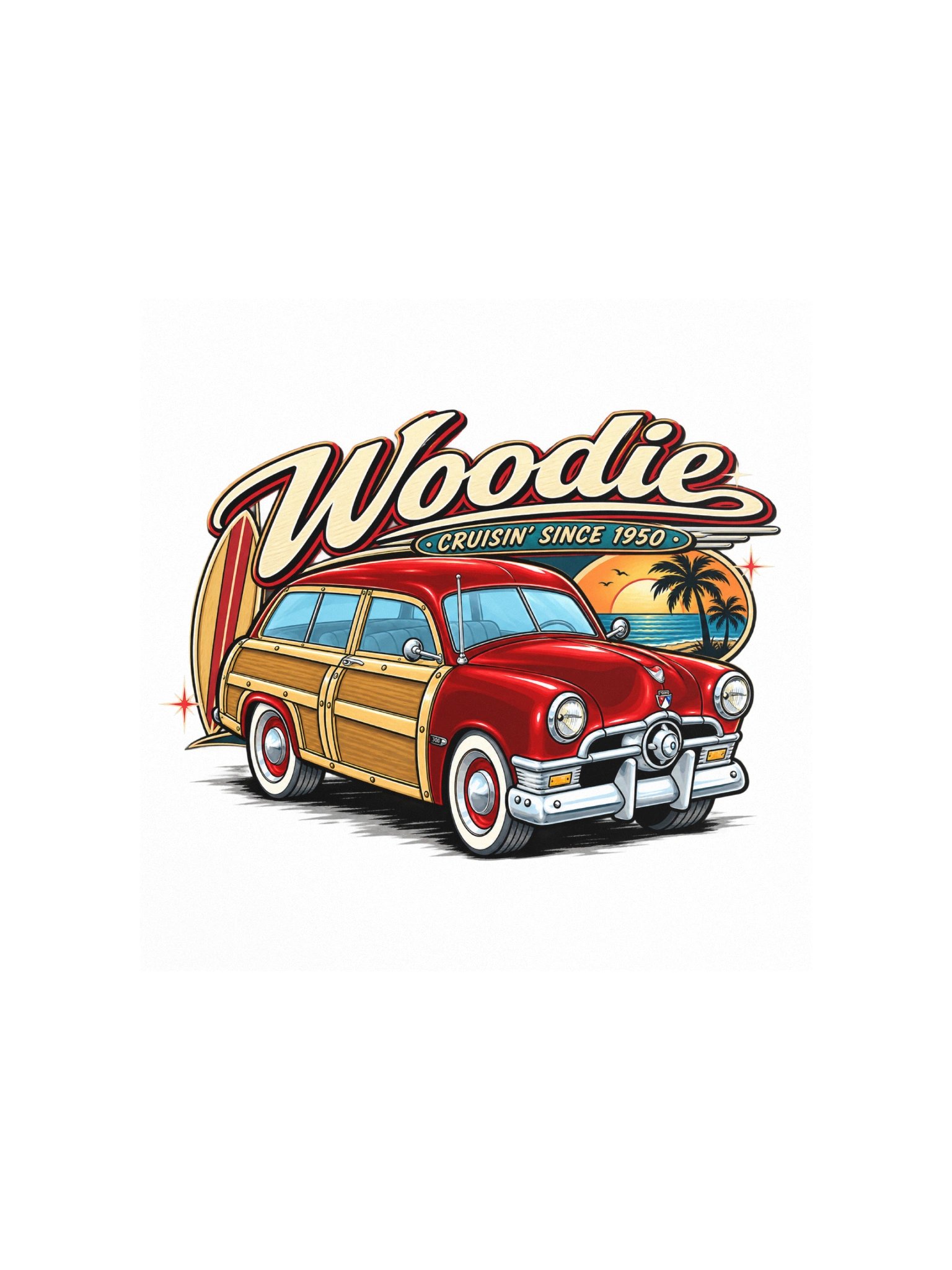 Woody – Cruisin’ Since 1950 Square Print product image (2)