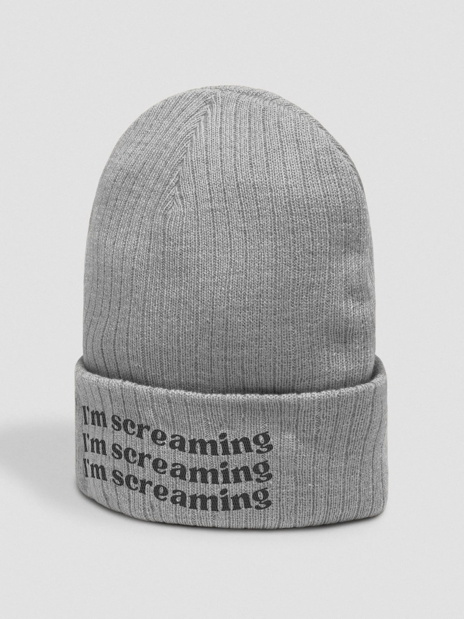 I'm Screaming (Black Text) Beanie product image (7)