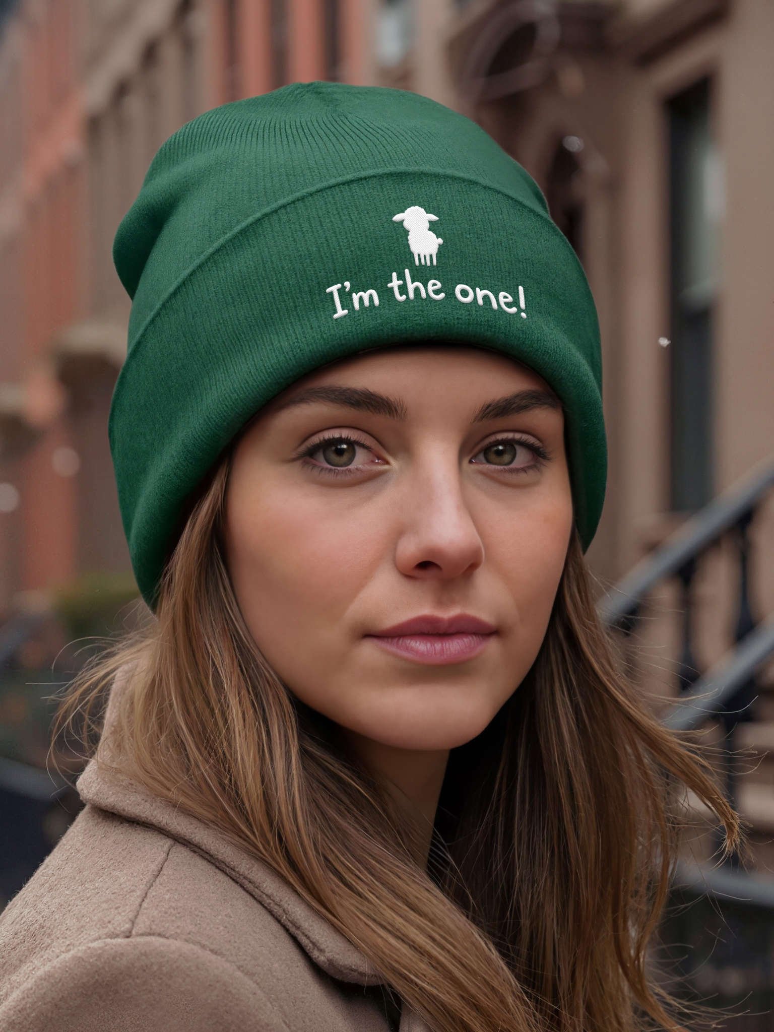 I'm the One! Embroidered Cuffed Beanie – Soft & Cozy Unisex Accessory for Everyday Elegance product image (6)