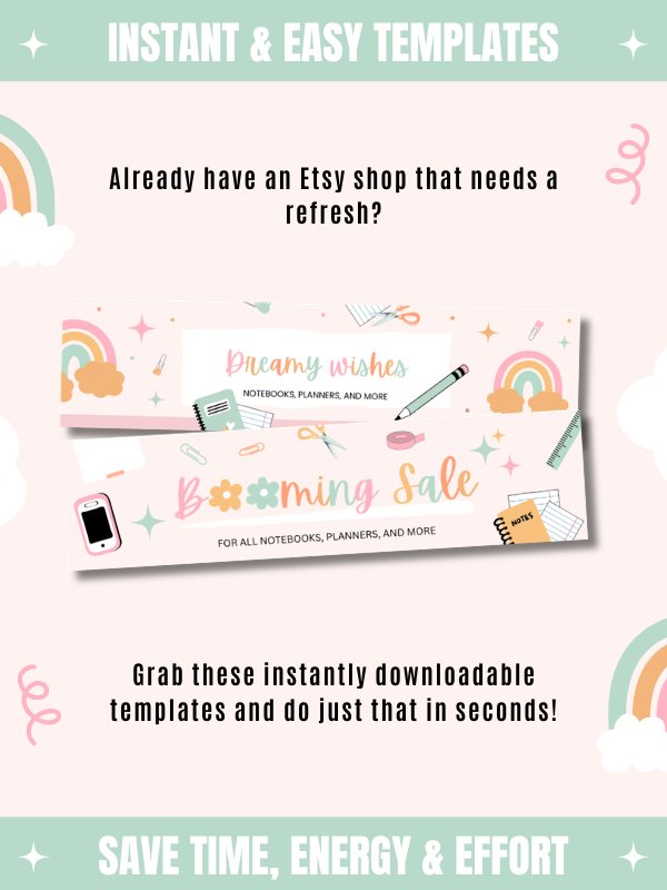 Whimsical MRR/PLR Etsy Banner Templates product image (9)