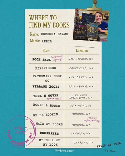 It's Indie Bookstore Day! I'll be signing books at @thebookrackoakharbor and I've made a graphic of the indie bookstores that...