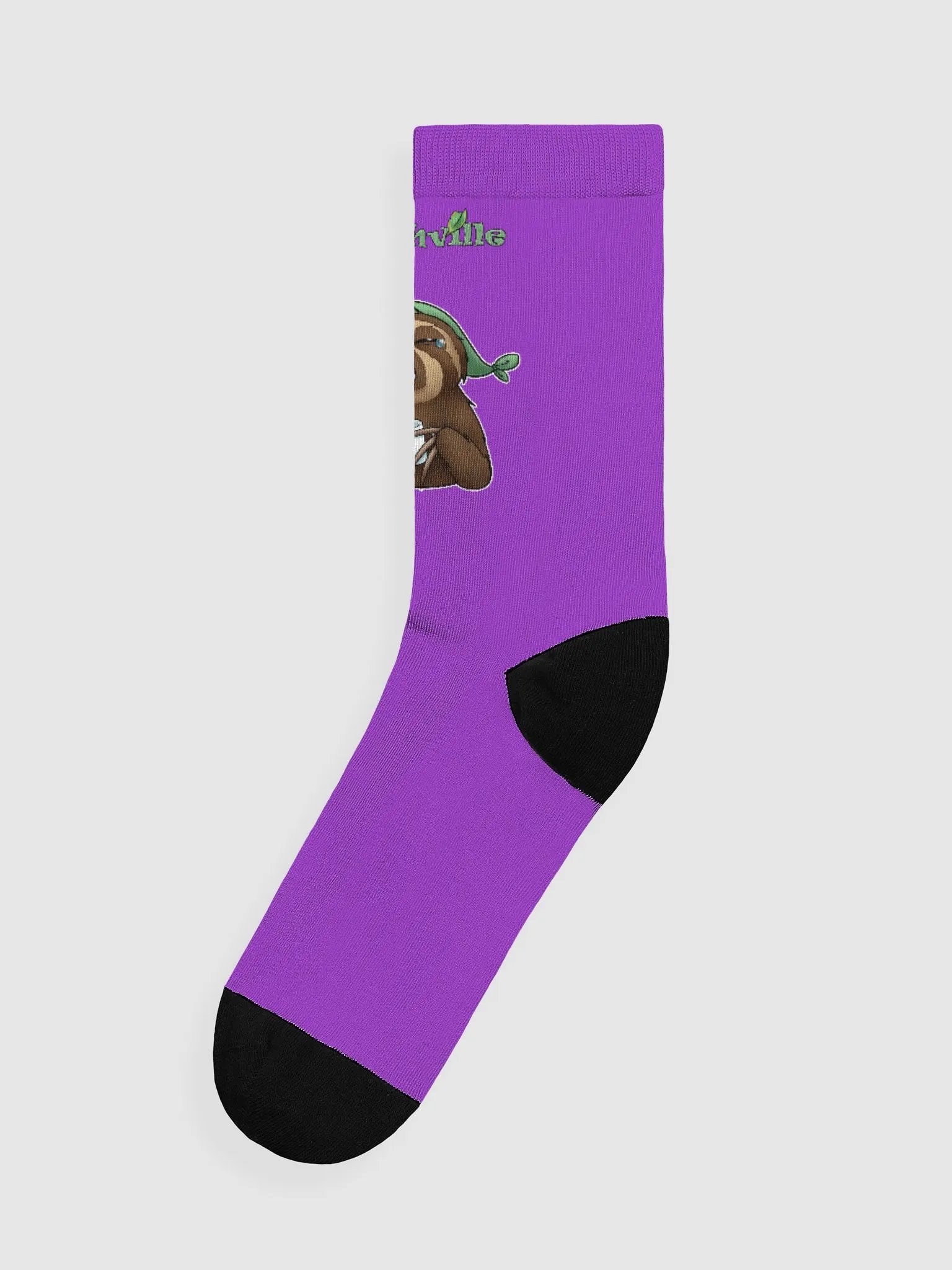 Sleepy Sloth Purple Crew Socks product image (4)