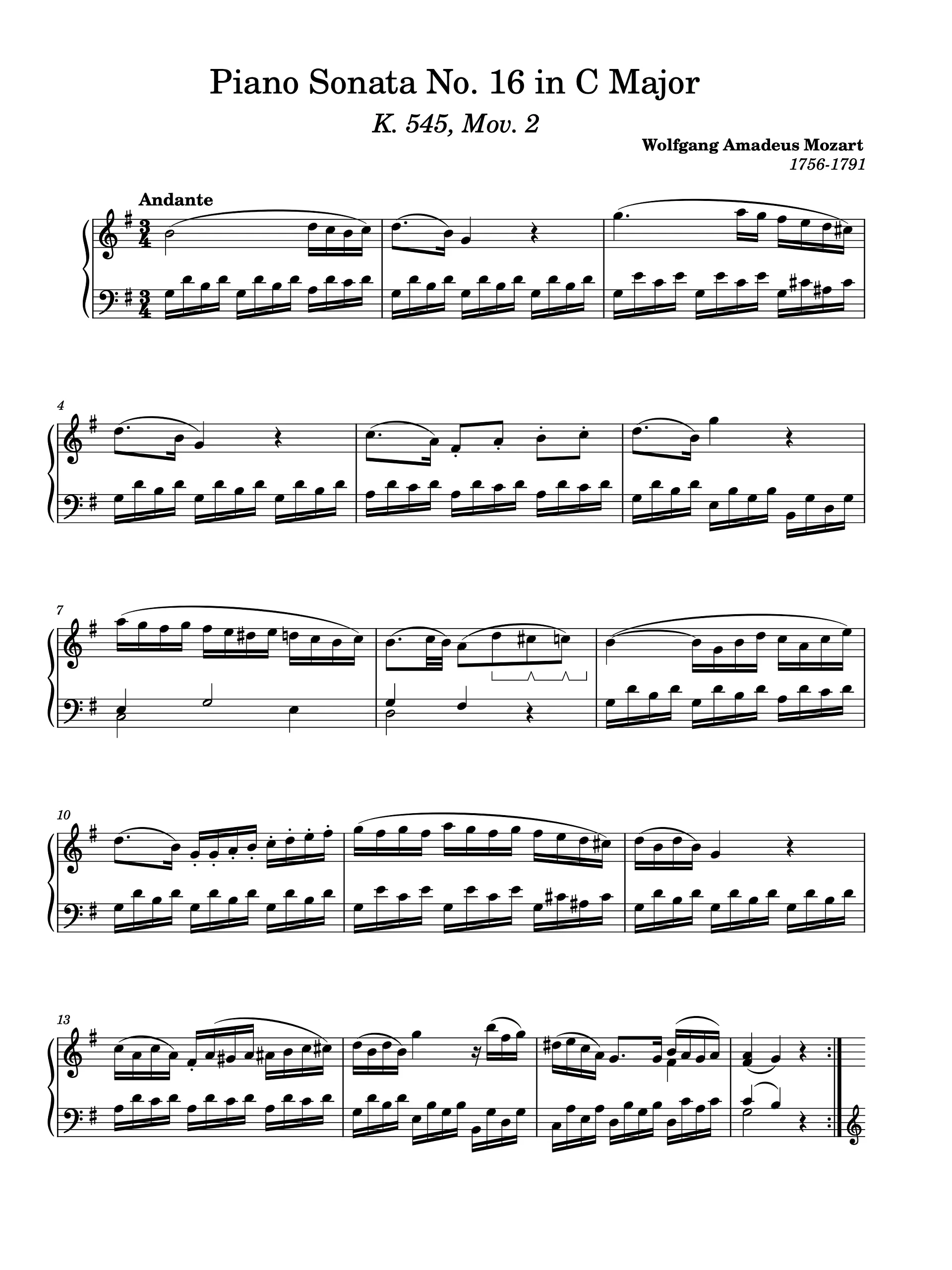 Piano Sonata No. 16 in C Major, K. 545: II. Andante product image (1)