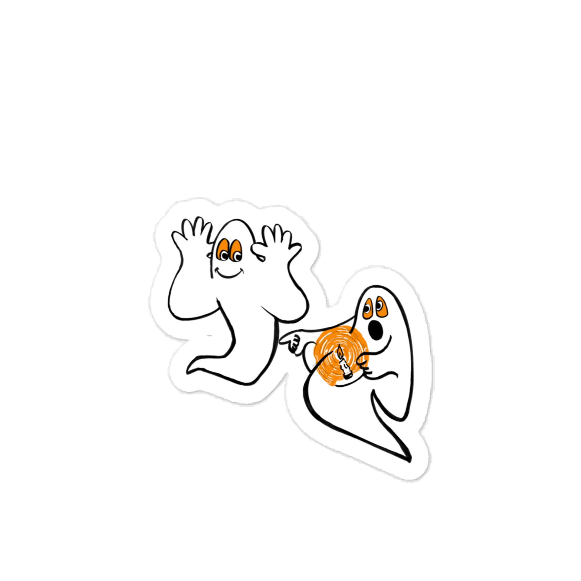 Playful Ghost Duo Kiss-Cut Vinyl Decal product image (1)