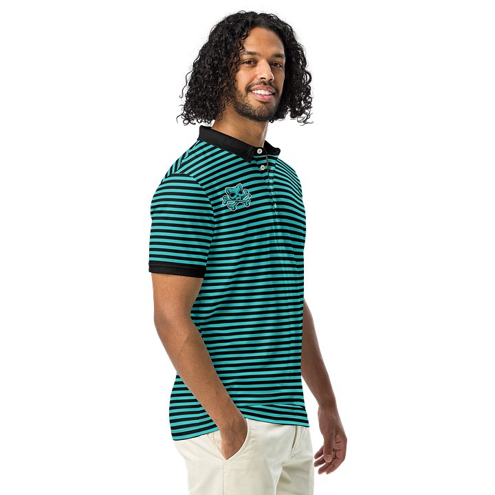 Turquoise and Blaque Red Kat Skull Polo product image (2)