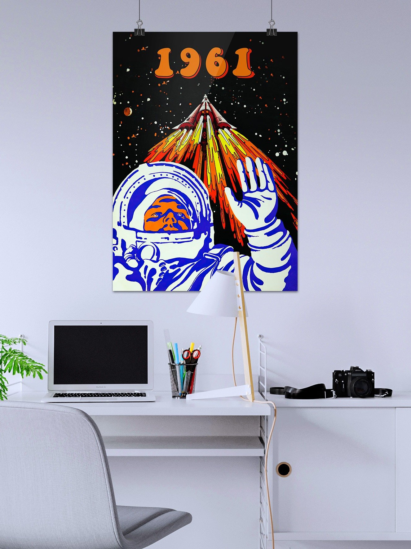 Gagarin, USSR 1976 — Soviet vintage space art poster, soviet poster, propaganda poster, soviet retro space, space wall art product image (2)