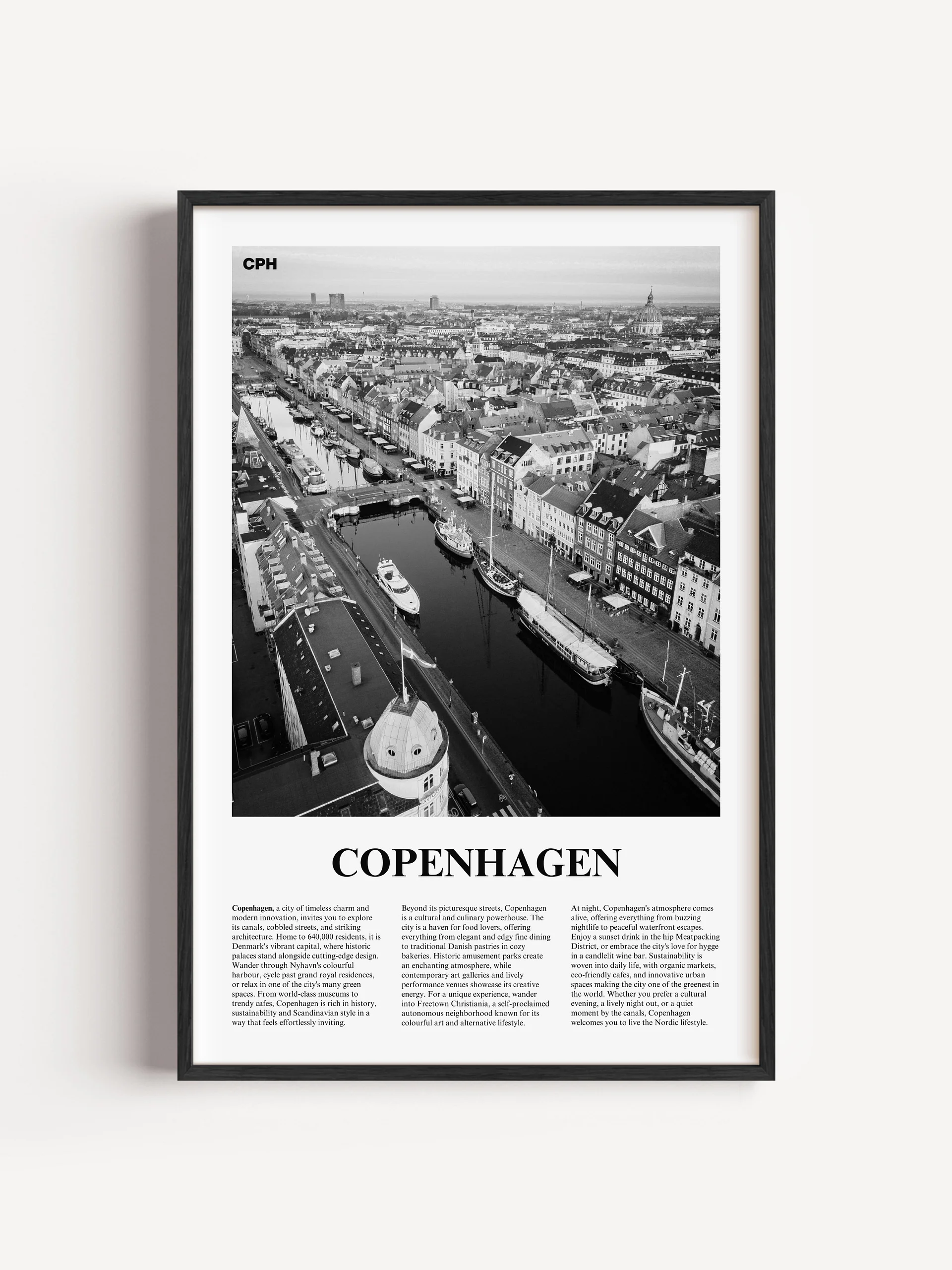 Copenhagen 01 Newspaper Poster | Framed product image (1)