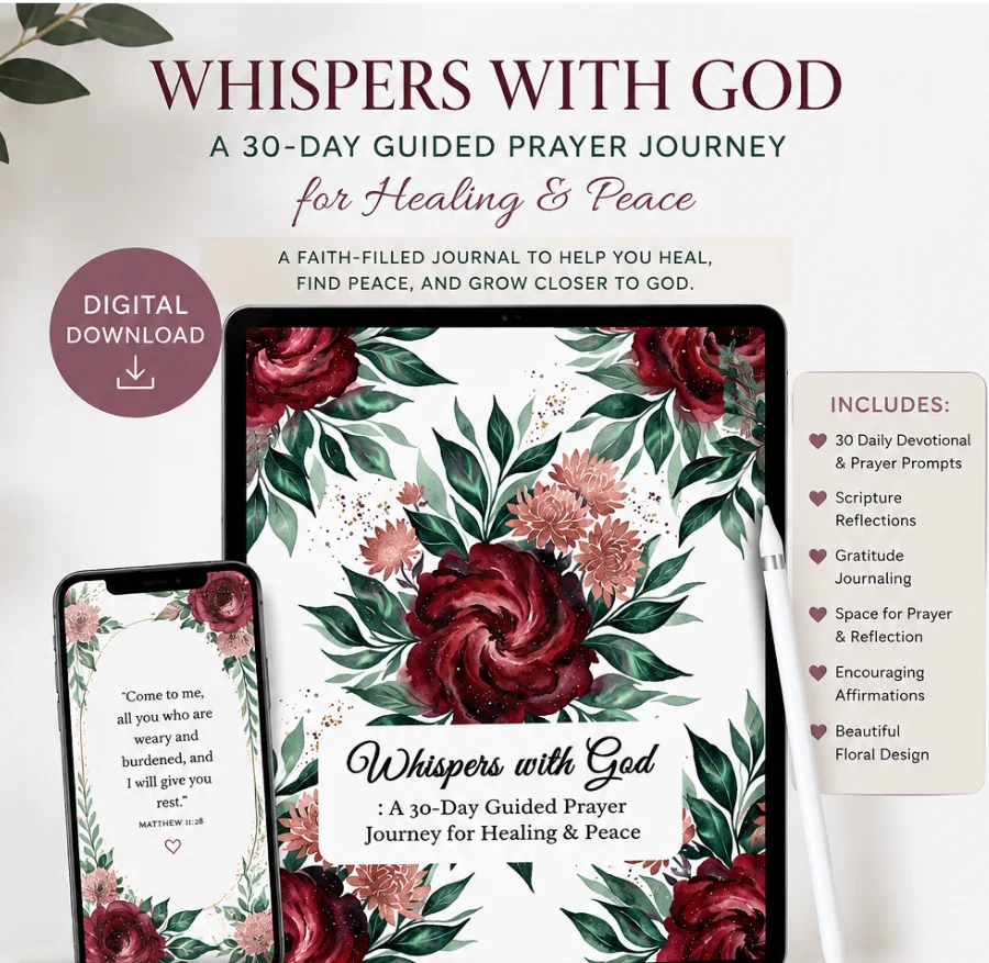 Whispers with God: A 30-Day Guided Prayer Journey for Healing & Peace product image (1)