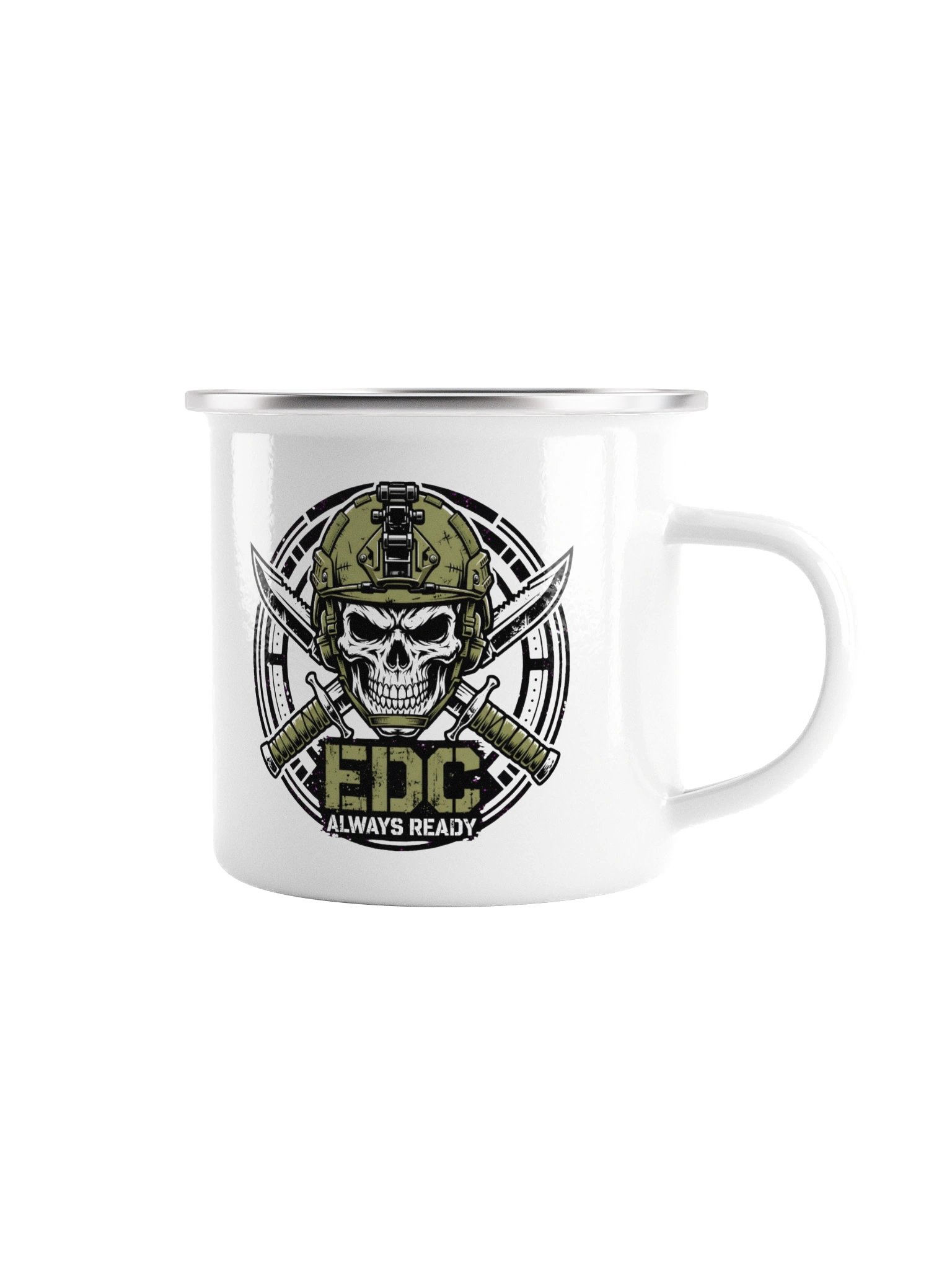 Tactical EDC Camp Mug – Stainless Steel Enamel Coffee Cup for Outdoor & Survival Enthusiasts product image (2)