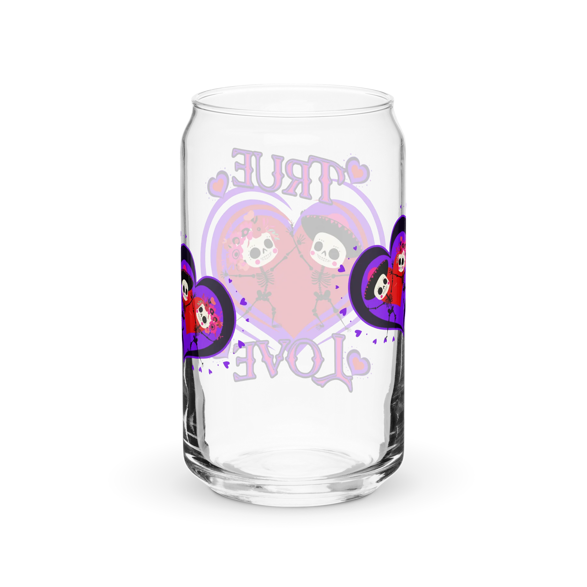 True Love Cute Skull Couple Glass product image (3)