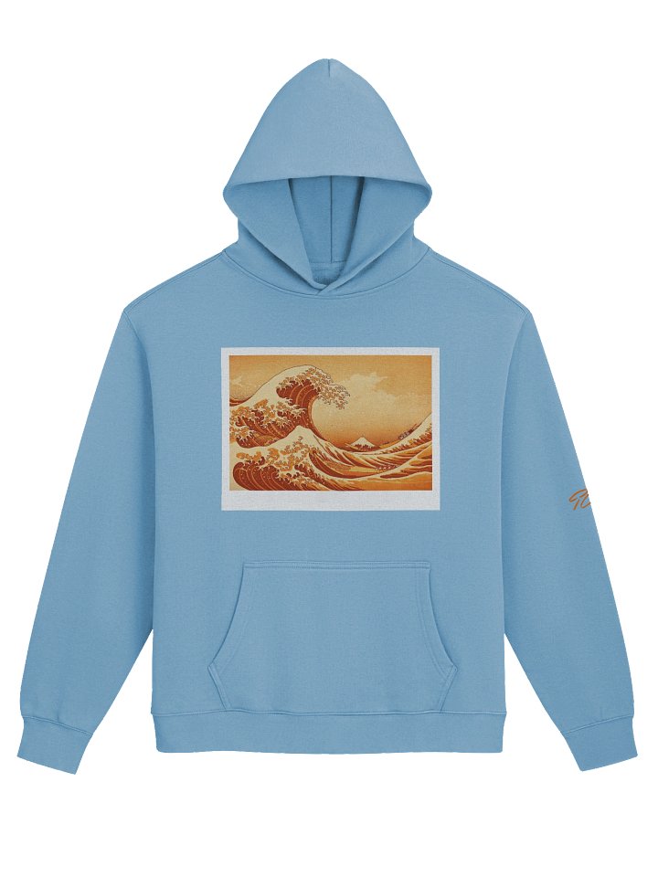 Orange Hokusai Carolina Blue Oversized Hoodie product image (1)