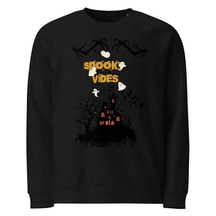 Spooky Vibes Organic Raglan Sweatshirt product image (1)