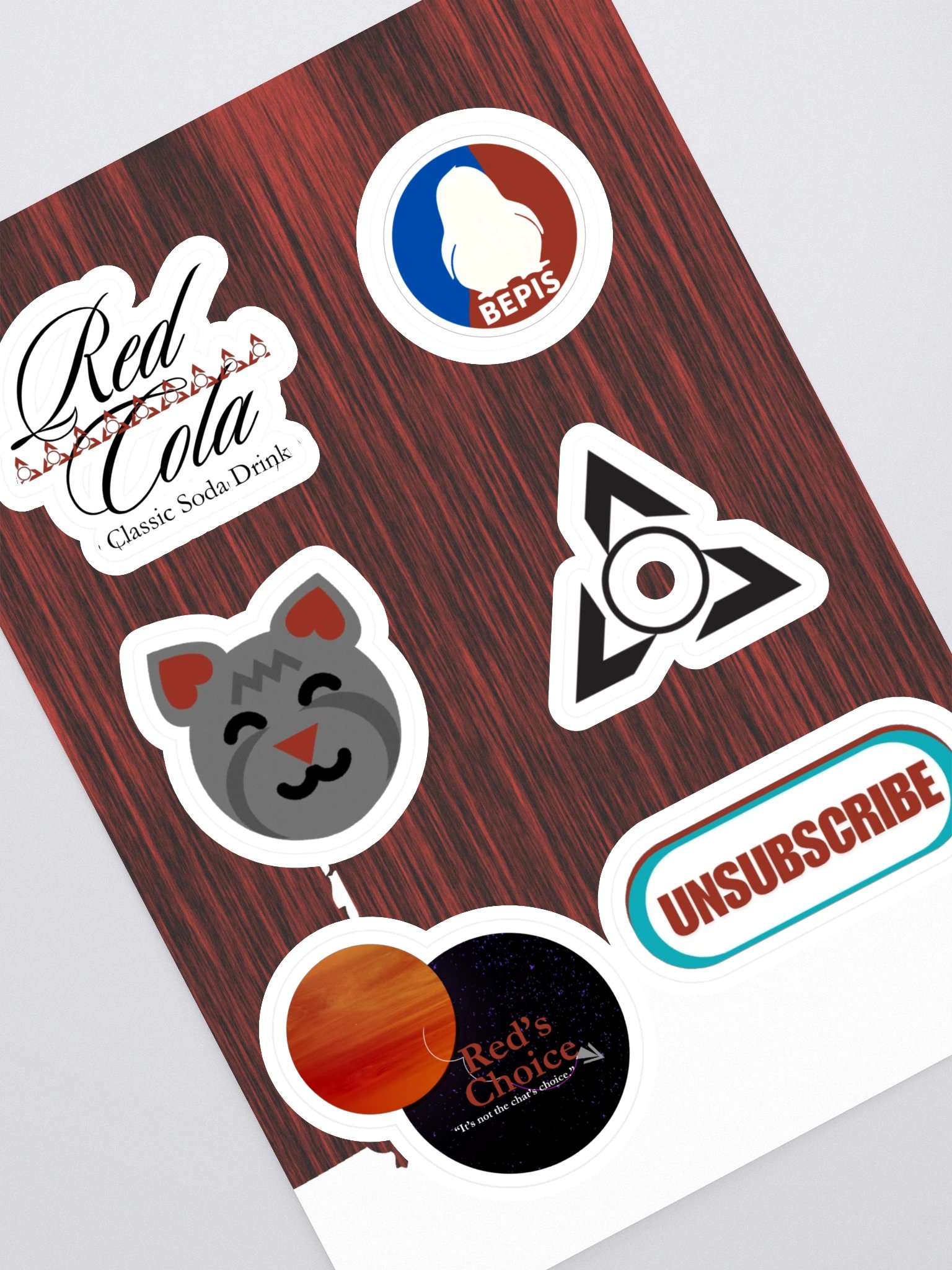 Red Stickers | Kiss Cut Sticker Sheet with Custom Background by Allcolor product image (3)