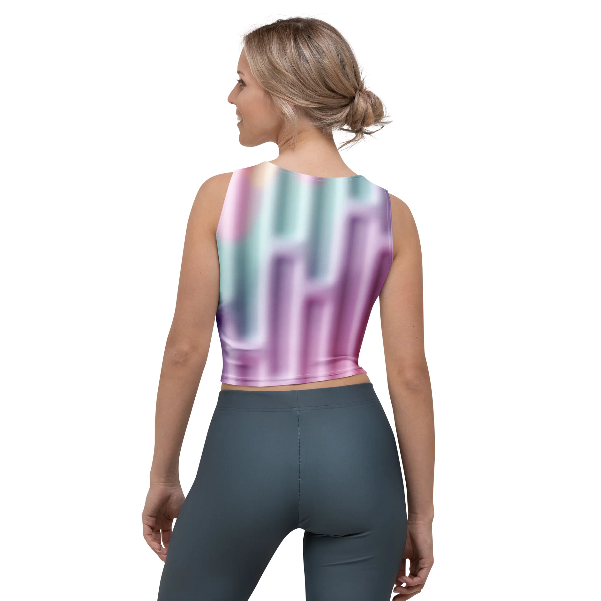 Vibrant Blurred Stripes Crop Top product image (2)