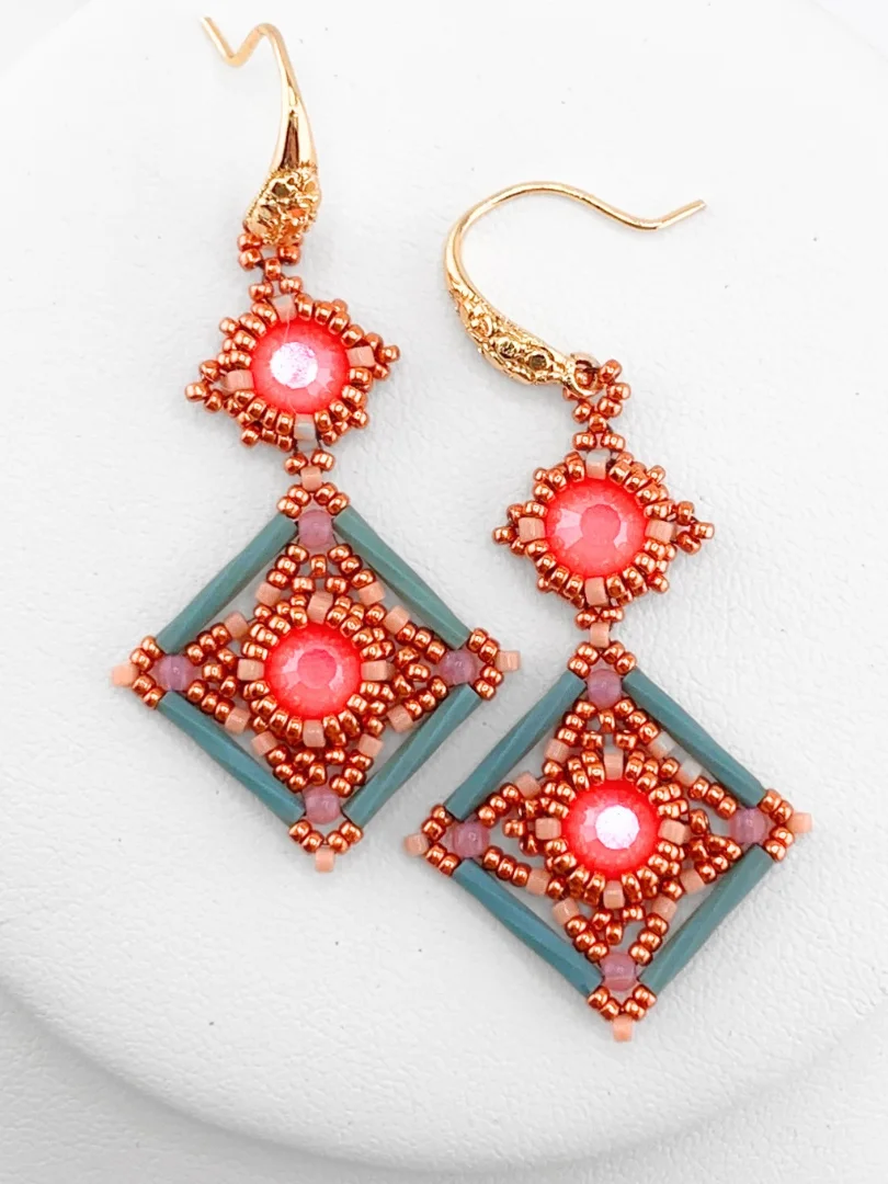 Tropical Tides Earrings - Pink/Turquoise product image (3)