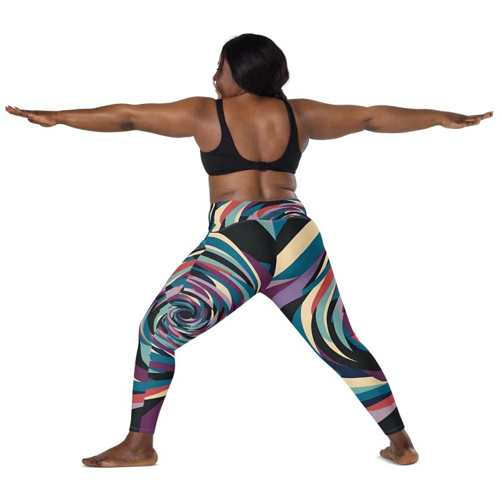 Abstract Lithographic Pattern Design Leggings with pockets - V5 product image (1)