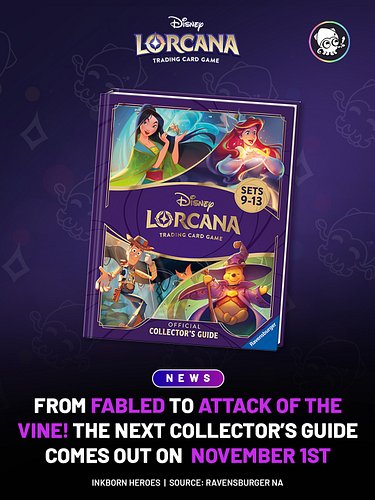 [NEWS] Disney Lorcana TCG Official Collector's Guide for Sets 9-13 is announced!

Ravensburger is pleased to announce a third...